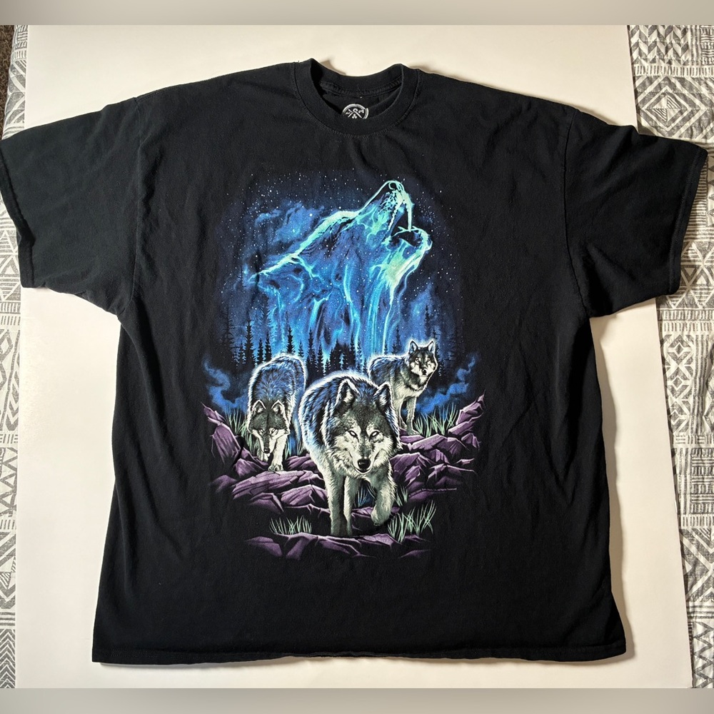 DOM Howling Wolf Pack Nature Graphic T Shirt - Picture 4 of 8